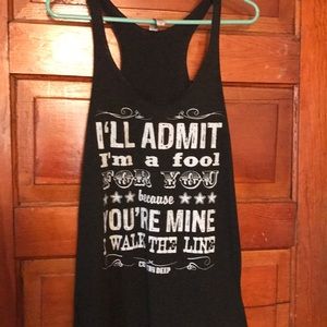 "Walk the Line" razorback tank.